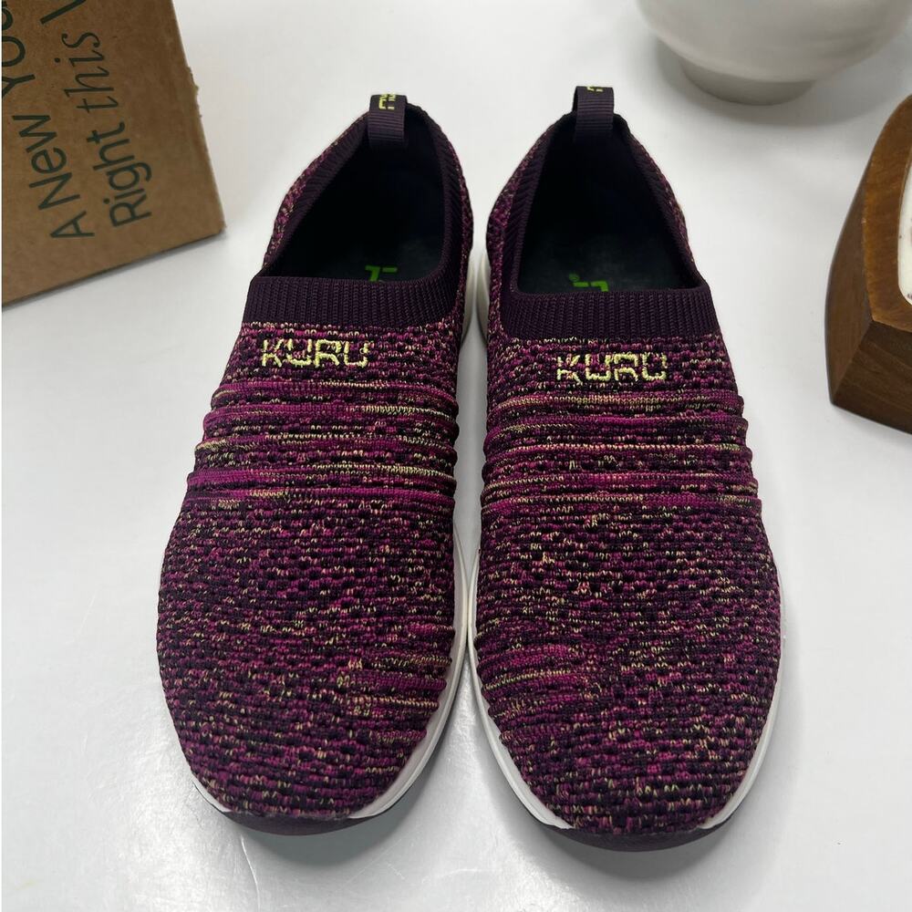 Kuru Stride Novaknit Slip On Comfort Sneaker Plum Purple Confetti Women 6M NWB - Picture 7 of 10